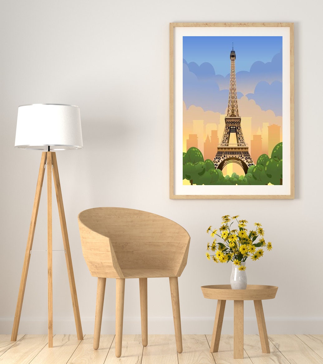 Premium Matte Vertical Posters Eiffel Tower in Parissunset on - Etsy