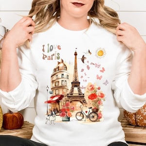 I Love Paris Sweatshirt: Eiffel Tower Souvenir Crewneck