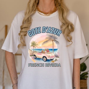 Cote D'Azur, French Riviera,Comfort Colors,oversized,FrenchTees,South of France shirt,Travel Tee Shirt,Women shirt.