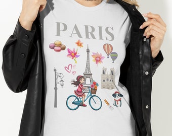 Paris Frankreich T-Shirt: Eiffelturm, Pariser Stil Reise-T-Shirt