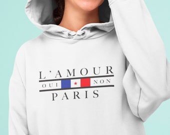 L&#39;Amour Paris,Unisex Heavy Blend Hoodie Sweatshirt,Paris Hoodie,France Hoodie,French Flag,Parisian Style,Paris Street,Travel Clothing