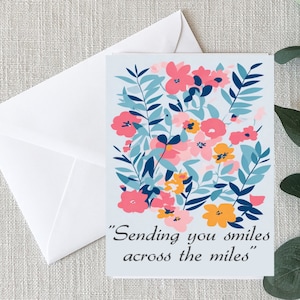 Vous envoyer des sourires à travers les kilomètres, carte de fleurs, cartes de vœux, cartes pliées, inspirées d'Henry Matisse, 1 face, couverture en soie 120 #, 10,9 x 14,5 cm.