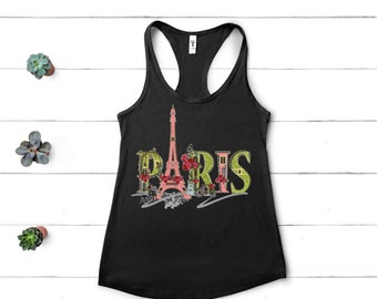 Women's Ideal Racerback Tank, Eiffel Tower, Parisian Street,women,Vogue Paris,graphic tank top
