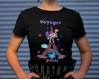 Paris ,voyager Paris, Eiffel Tower, French Shirt,softstyle
