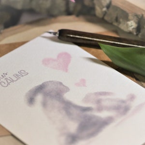 ILLUSTRIERTE POSTKARTE KANINCHEN – 10X15 A6 – Papa – Muttertag – Kindergeburtstag – Druckkunst, Aquarellpapier – Illustrierte Zeichenkarte