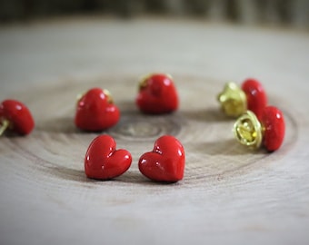 Red HEART Pin - Heart Brooch - Jacket Jewelry - Clay Brooch - Women's Accessories - Declaration Love - Women's Gift - VALENTINE'S DAY
