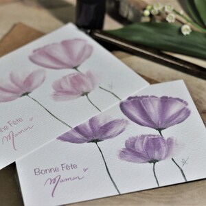 Bonne Fête MAMAN CARTE Postale - Florale - 10X15 A6 - Cadeau Fête des Mères - Print art Watercolorpaper - Carte illustrée dessin  Fleurs