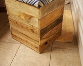 Stool Crate Pallet Ottoman Vanity Cube Storage Reclaimed Wood Made in the USA