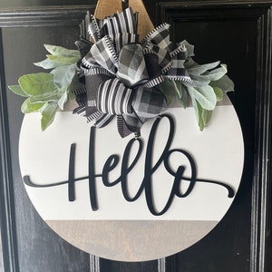 Decoración de la puerta principal / Hola colgador de puerta