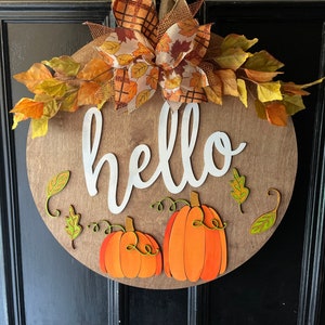 Fall Pumpkin Welcome Door Hanger