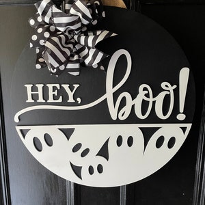 Halloween Door Hanger | Ghost Hey Boo | Ghost Door Decor