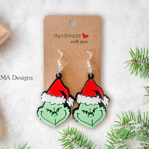 Grinch Christmas Earrings
