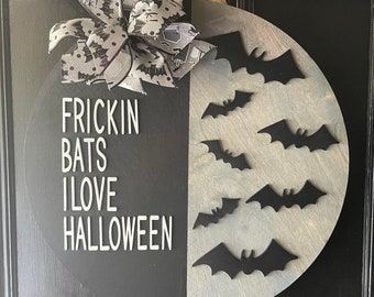 Vleermuizen Ik hou van Halloween | Halloween-deurhanger | Frickin-vleermuizen