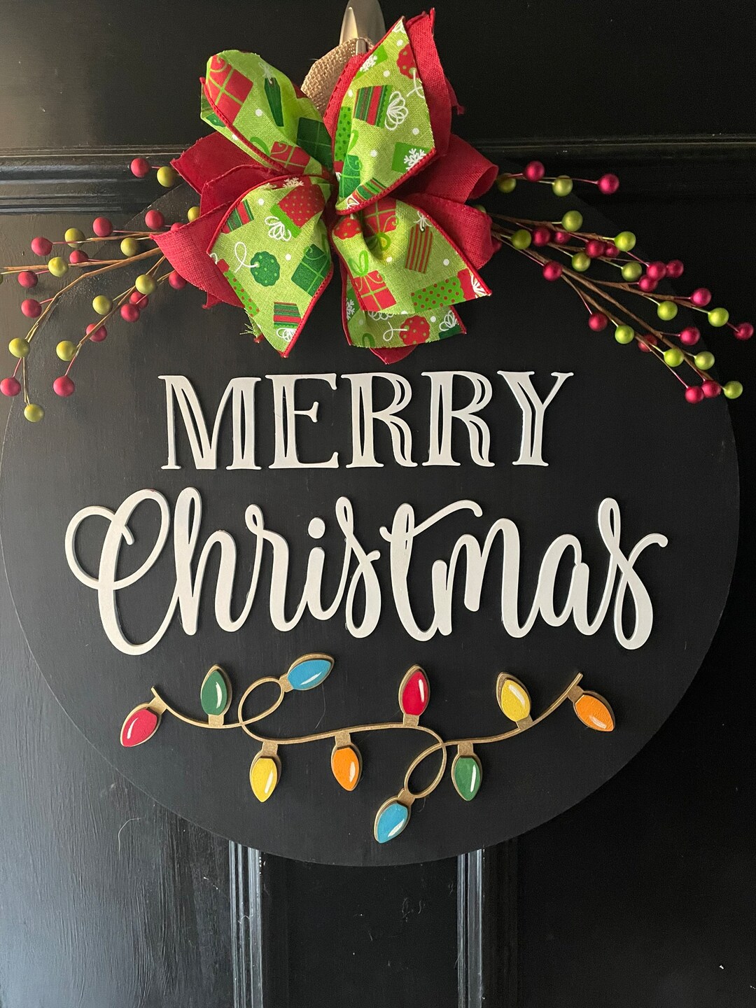 Merry Christmas With Lights Etsy