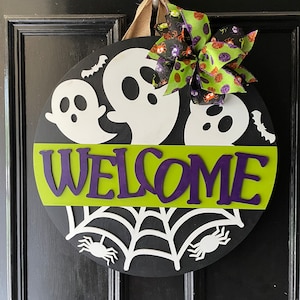 Halloween Door Hanger | Ghost Welcome