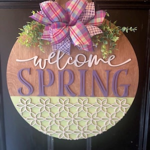 Spring Front Door Decor | Welcome Spring Wreath | Spring Wreath | Daisy | Spring Front Door Wreath | Spring Door Hanger | Spring Door Wreath