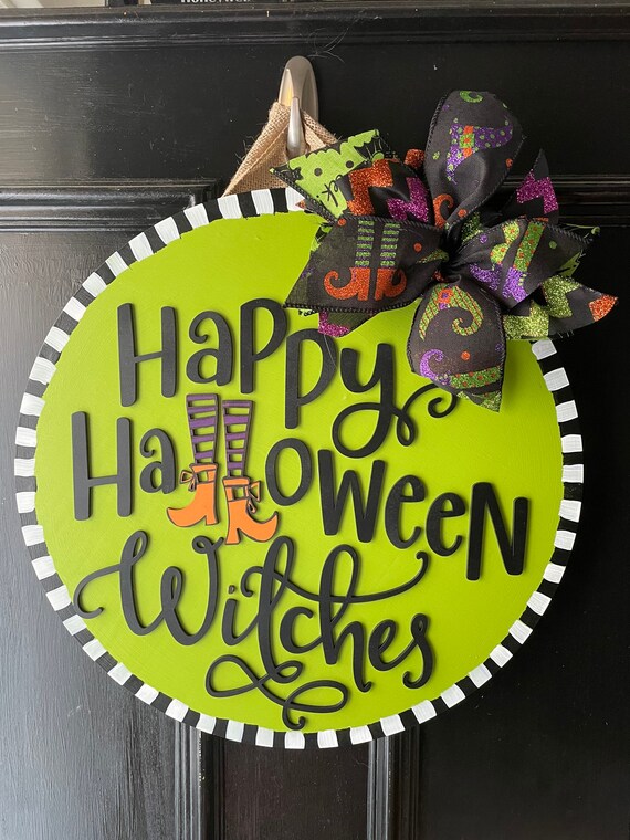 Halloween Door Hanger | Happy Halloween Witches