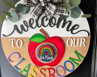 Welcome to Our Classroom Door Sign – Teacher Door Hanger – Classroom Decor – Back to School Teacher Gift