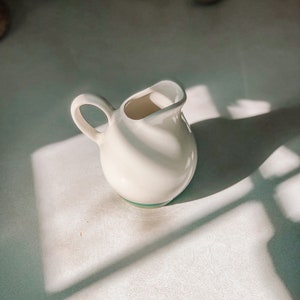 Retro Style Beige Creamer with Blue and Green Base | Dining and Serving | Retro Style | 90’s 2000’s