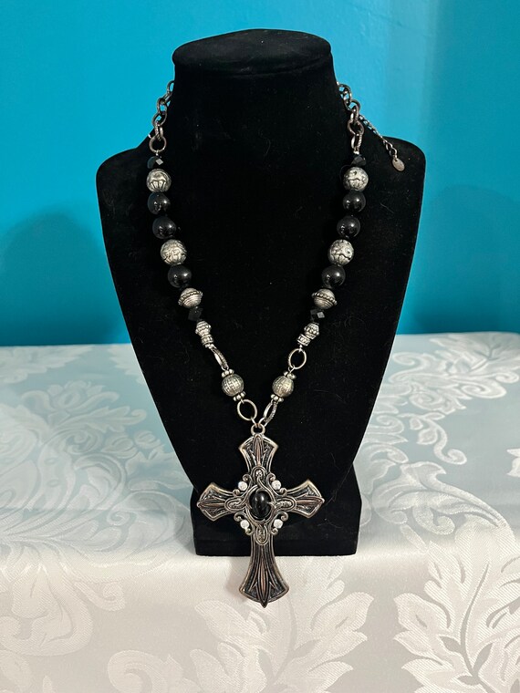 Unisex Cross Necklace Stainless Steel Crucifix Cross Pendant & Black Onyx Beaded  Necklace for Men, Women - Etsy | Cross necklace, Diamond cross necklaces,  Unisex cross