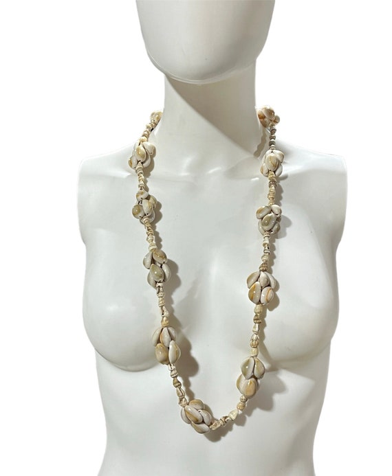 Vintage Cowrie Shell Clusters Necklace