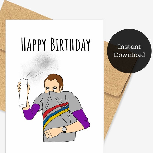 Download Big Bang Card, Funny Birthday Card, Sheldon Cooper, Bing Bang Theory, Gag gift, funny greeting card, sarcastic cards, Sheldon spray