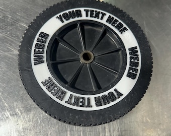 WEBER personalize 150mm WHEEL INSERT  made to order custom text and colour (a pair)