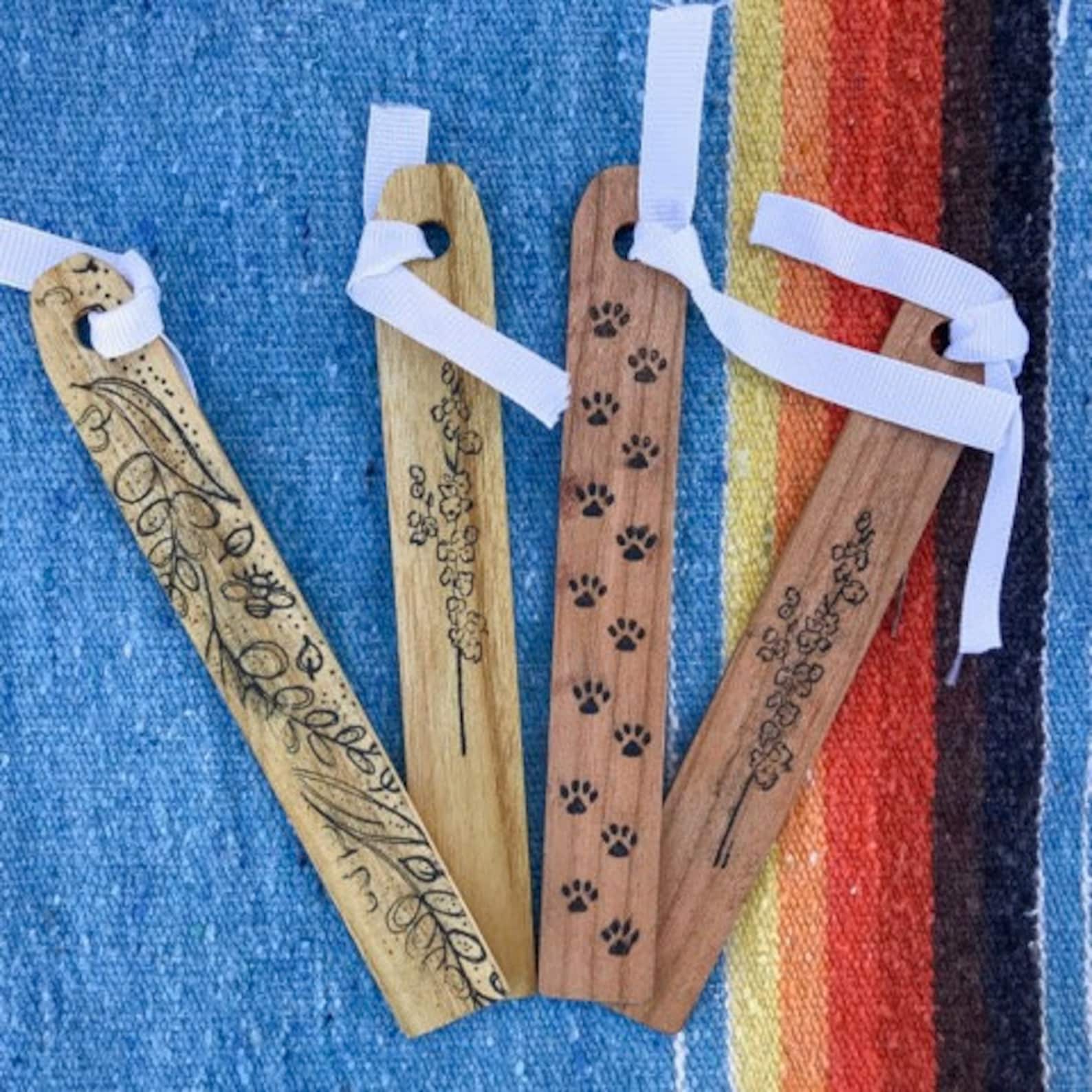 Handmade Wooden Bookmarks Etsy