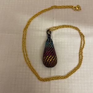 Joan Rivers Teardrop Multi Color Crystal  Pendant Goldtone Chain Necklace