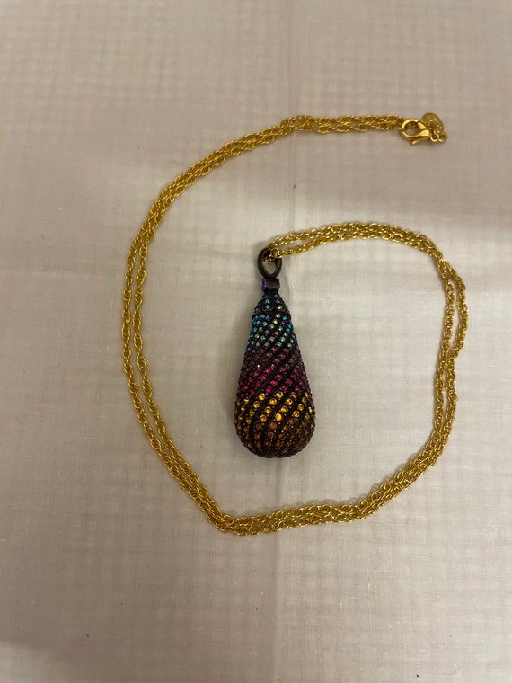 Joan Rivers Teardrop Multi Color Crystal  Pendant… - image 2