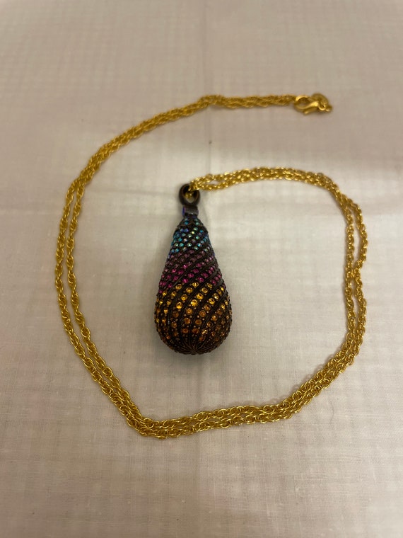 Joan Rivers Teardrop Multi Color Crystal  Pendant… - image 4