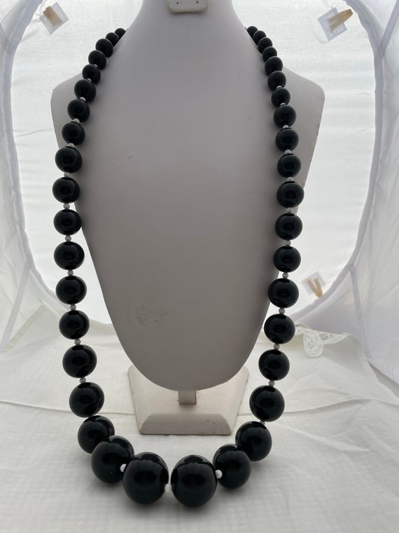 Joan Rivers Chunky Black Bead Accented w/ White B… - image 1