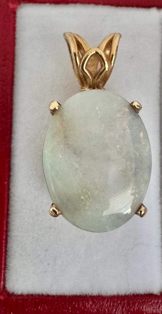 14K Solid Gold 5ct Opal Genuine Gemstone Beautifu… - image 6