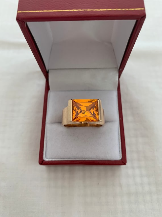 Modernist Rectangular Stepped Cut Simulated Citri… - image 1