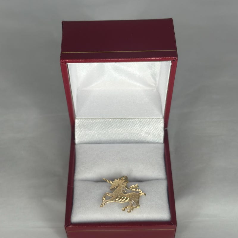 Gold Glying Unicorn Charm