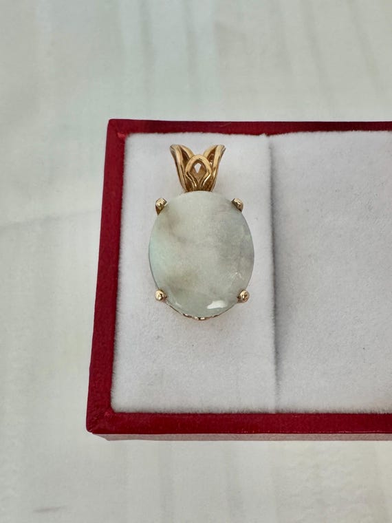 14K Solid Gold 5ct Opal Genuine Gemstone Beautifu… - image 3