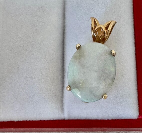 14K Solid Gold 5ct Opal Genuine Gemstone Beautifu… - image 9