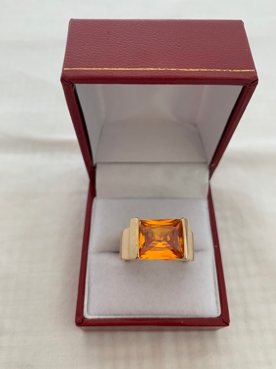 Modernist Rectangular Stepped Cut Simulated Citri… - image 5