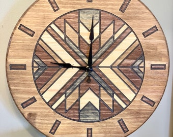 Hand Crafted Wood Quilt Pattern Clocks for Every Crafter or Farm House Home Decor