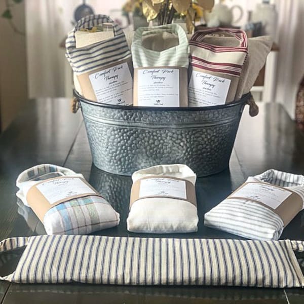 Bolsa de arroz para microondas / Almohadilla térmica / Curación natural / Terapia de frío y relajación tipo spa...