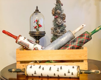 Christmas Antiqued Rolling Pins