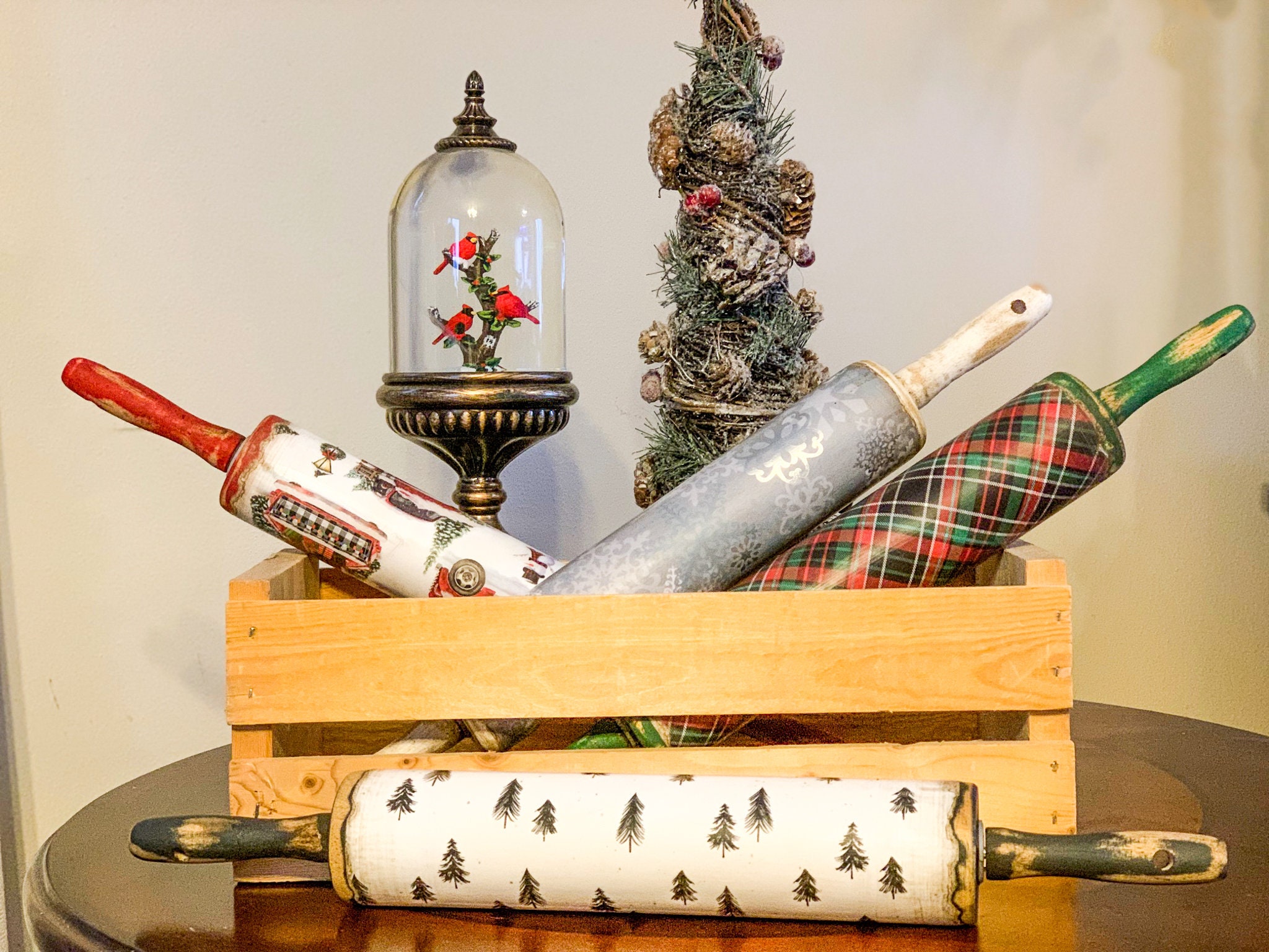 Christmas Antiqued Rolling Pins - Etsy