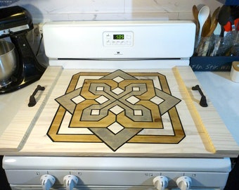 Barn Wood Quilt Noodle Board l Stove Top Cover