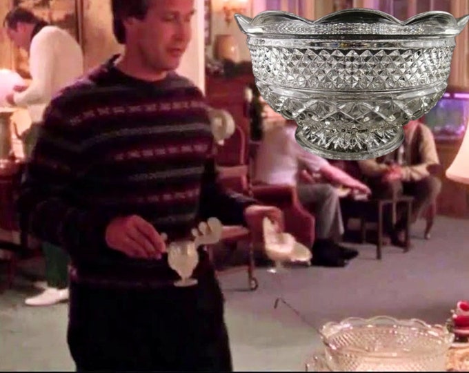 Christmas Vacation Glass Punch Bowl National Lampoons Chevy Chase
