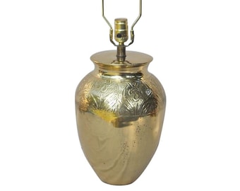 Vintage Brass Table Lamp URN Shape Art Nouveau William Morris Floral Design