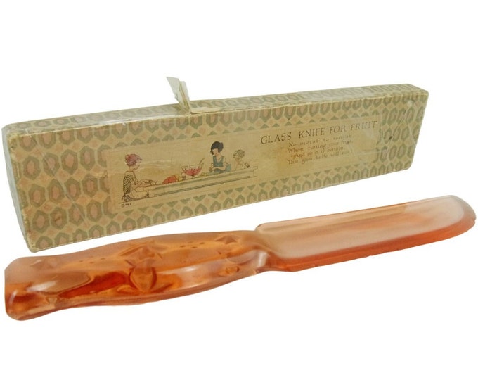 Vintage Depression Glass Fruit KNIFE Pink 1920s 30s With Original Box Etsy