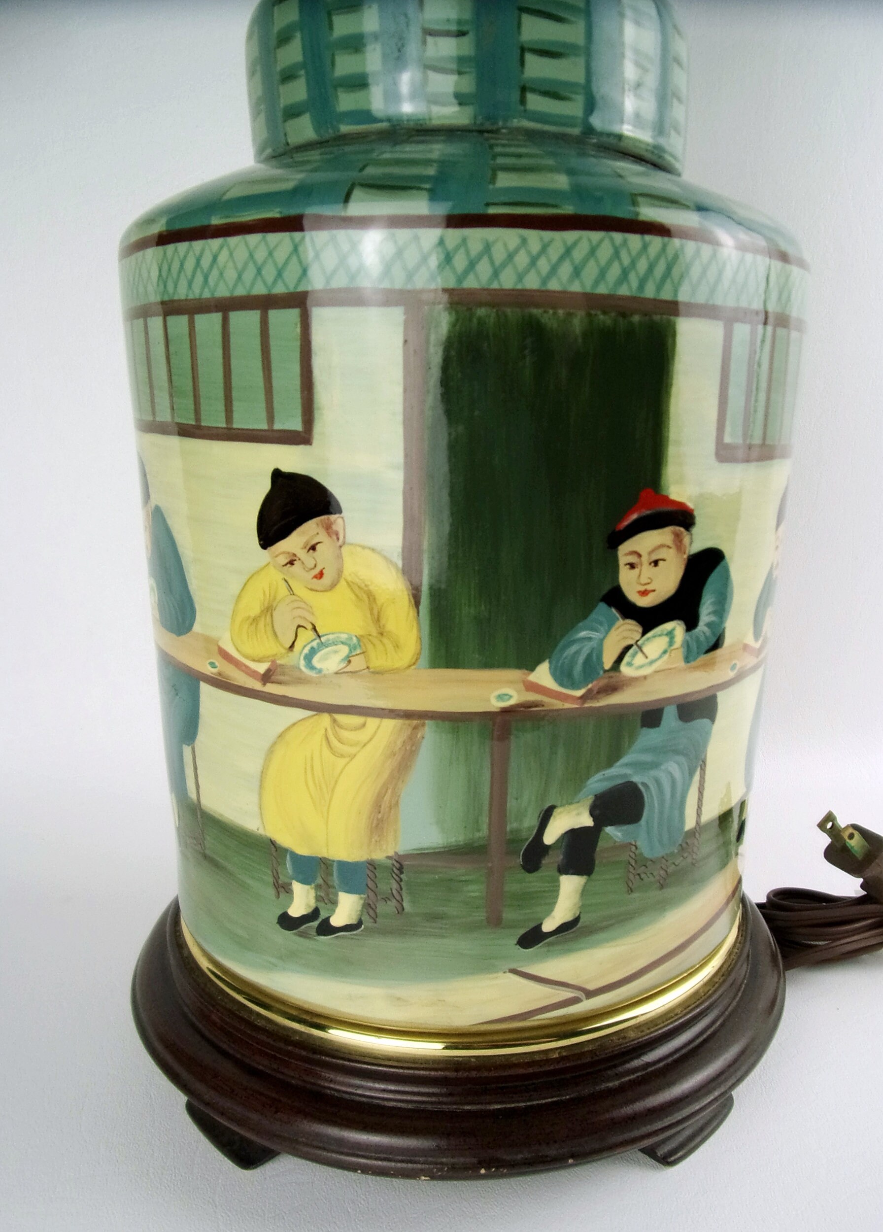 Vintage Kaiser Kuhn Table Lamp Asian Ceramic Ginger Jar Hand Etsy