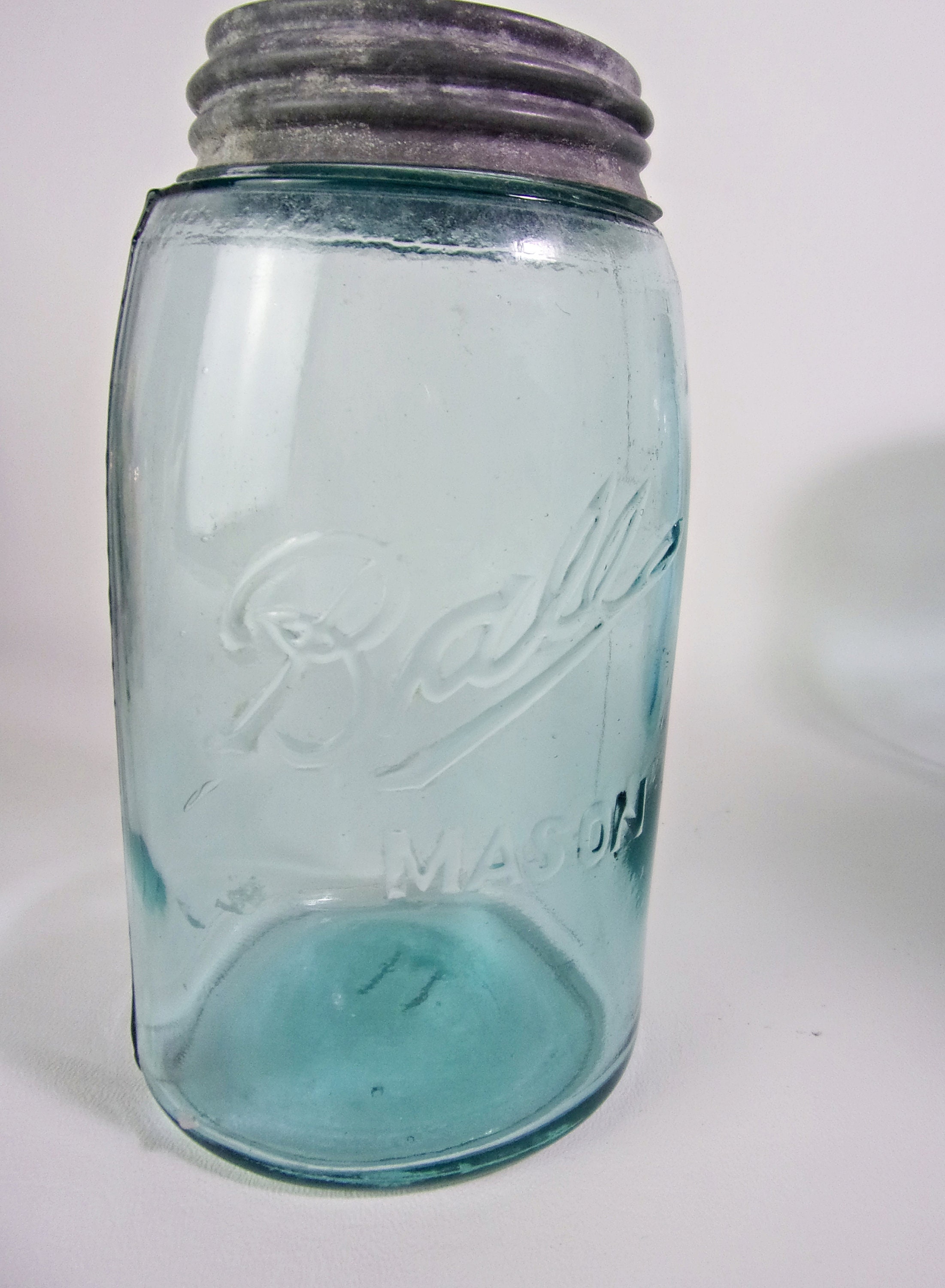 Antique BALL Canning Jar Blue Glass Ball Jar Farmhouse Glass Etsy