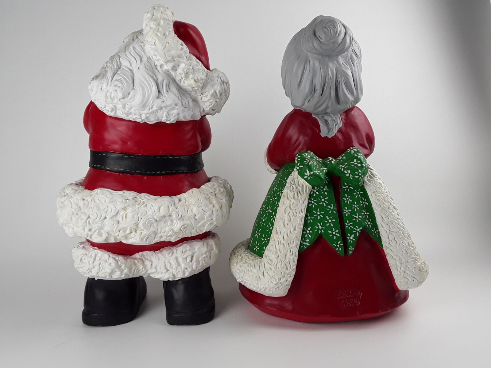 Vintage Ceramic Santa Claus And Mrs Claus Figures Large Hand Etsy