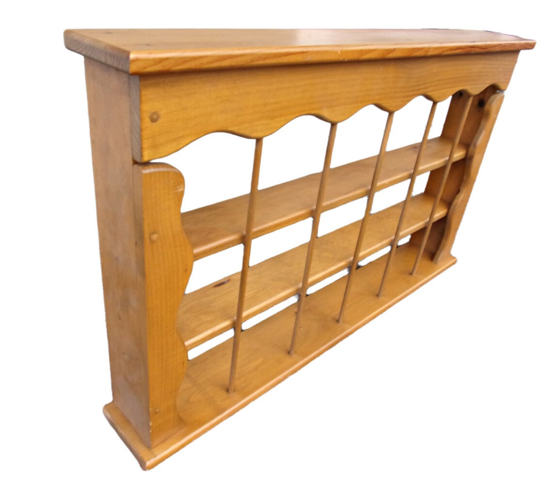 Vintage Wall Shelf for Teacup Display Wood Pine Wall Shelf Etsy